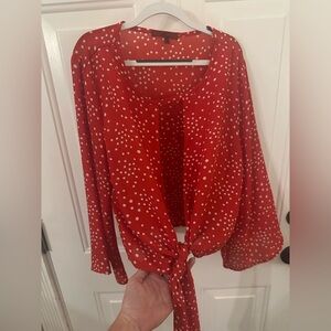 Elegant Red Polka Dot Women's Blousebought at. Buckle